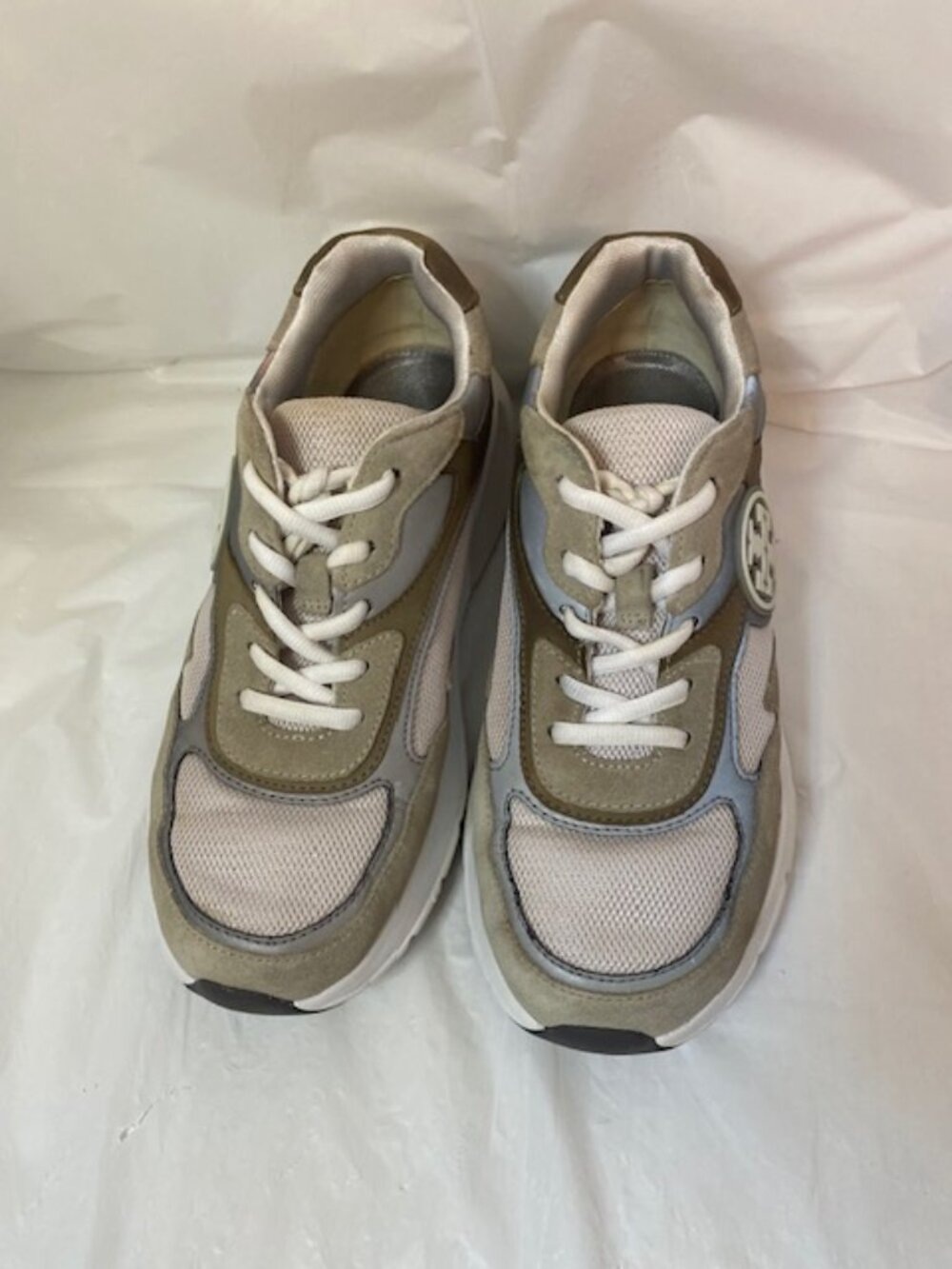 Tory Burch Sawyer Leather & Textile Trainer Sneakers - Women's Size 8.5M